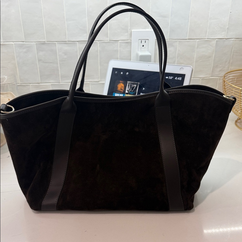 Elegant brown Suede Tote Bag